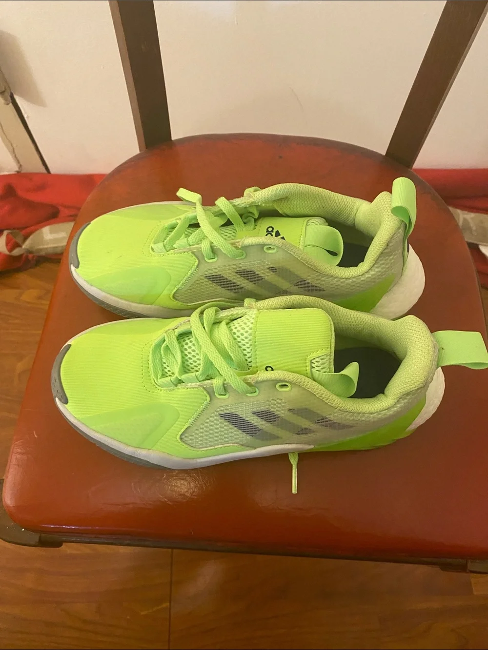 adidas Kids Neon Lime Green Lace-Up Sneakers